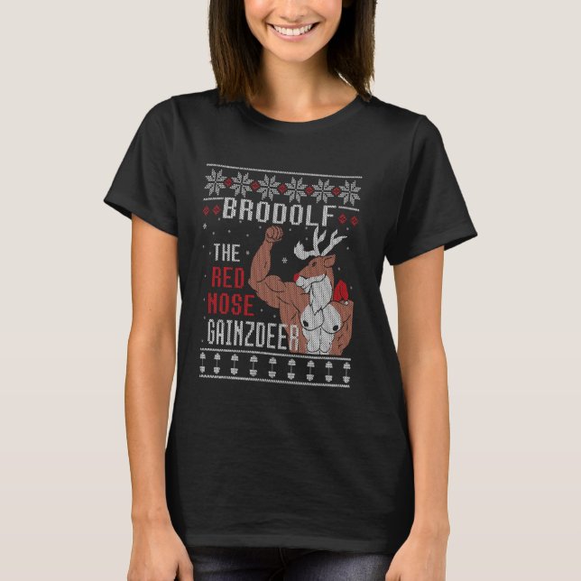 Brodolf The Red Nose Gainzdeer Ugly Sweater Christ (Front)
