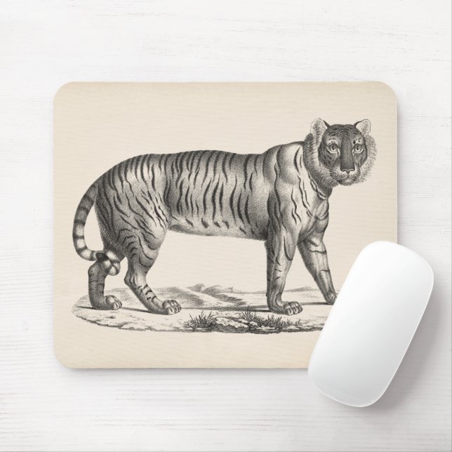 Brodtmann Tiger Sketch Mouse Mat (With Mouse)
