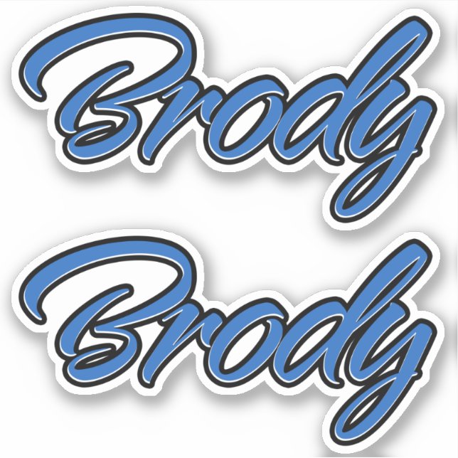 Brody name blue sticker sticker embroiderset (Front)