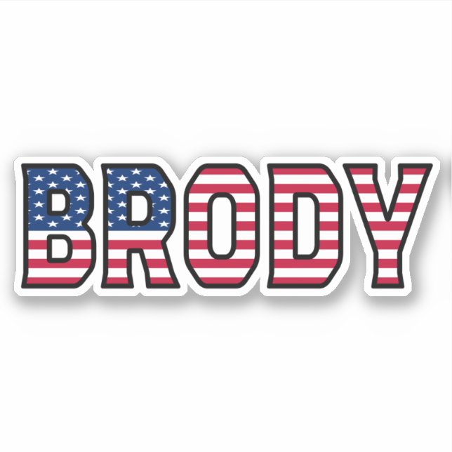 Brody Name First Name USA Sticker Stickerset (Front)