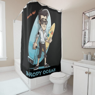Brody Ocean Wavecrest Shower Curtain