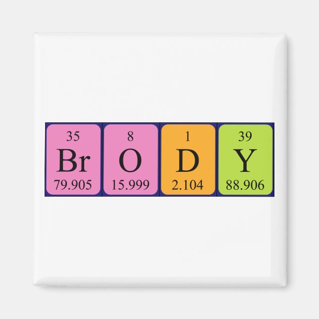 Brody periodic table name magnet (Front)
