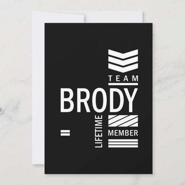 Brody Personalised Name Birthday Gift Invitation (Front)