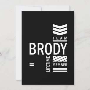 Brody Personalised Name Birthday Gift Invitation