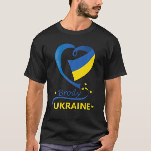 Brody Ukraine National Flag Heart Emblem Crest T-Shirt