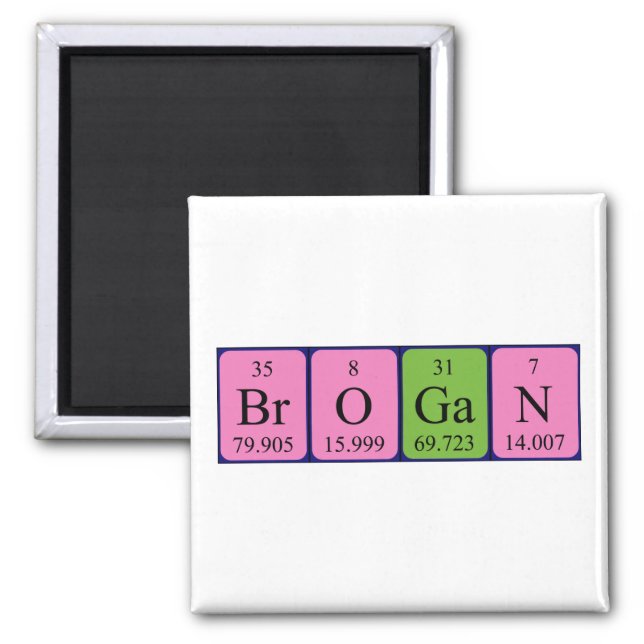 Brogan periodic table name magnet (Front)
