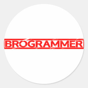Brogrammer Stamp Classic Round Sticker