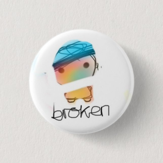 broken 3 cm round badge (Front)