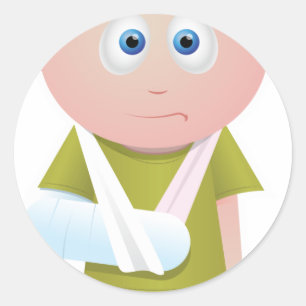 Broken Arm Classic Round Sticker