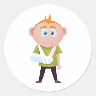 Broken Arm Classic Round Sticker
