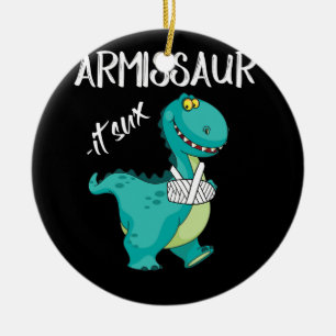 Broken Arm Dinosaur It Sux Ceramic Tree Decoration