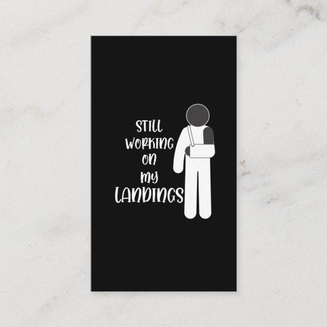 Broken Arm Get Well Stuntman Kid Business Card (Front)