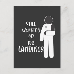 Broken Arm Get Well Stuntman Kid Postcard