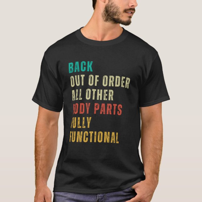 Broken Back  Post Surgery Gag  Get Well Soon T-Shirt (Front)