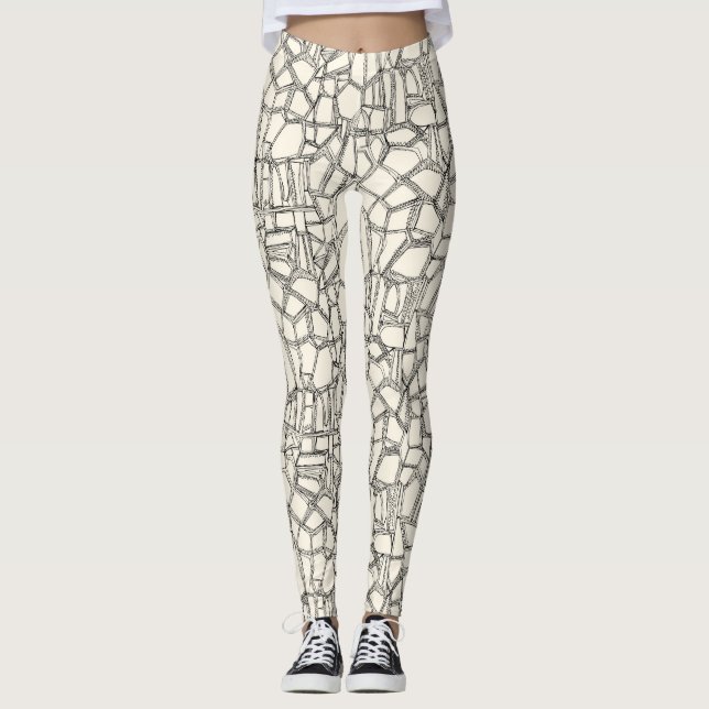 BROKEN black off white Leggings (Front)