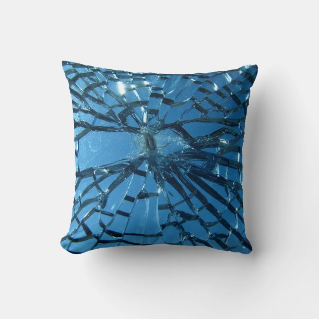 Broken Blue Glass Cushion (Front)
