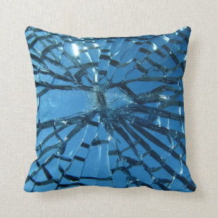 Broken Blue Glass Cushion