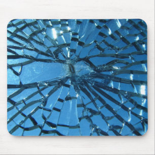 Broken Blue Glass Mouse Mat