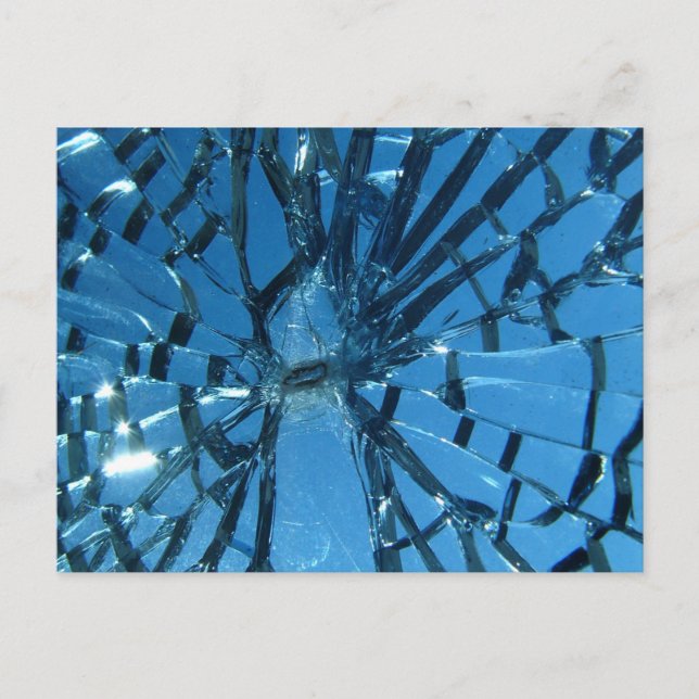 Broken Blue Glass Postcard (Front)