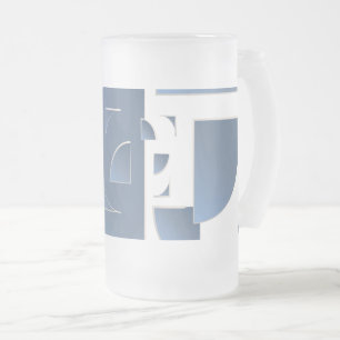 broken bluestone brick frosted glass beer mug