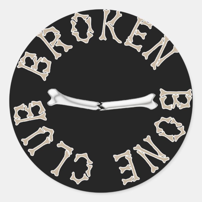 BROKEN BONE CLUB CLASSIC ROUND STICKER (Front)