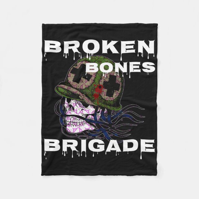 Broken Bones Brigade' Skull Skateboarding  Fleece Blanket (Front)