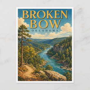 Broken Bow Oklahoma Beavers Bend GeoSaga Postcard