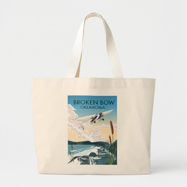 Broken Bow Oklahoma Large Tote Bag (Front)