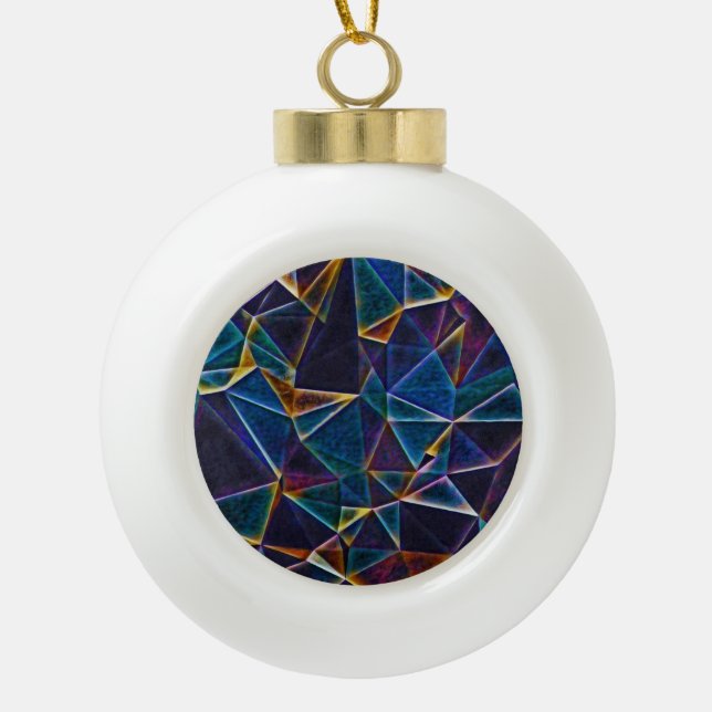 Broken Bubbles  Snowflake Pewter Christmas Ornamen Ceramic Ball Christmas Ornament (Front)