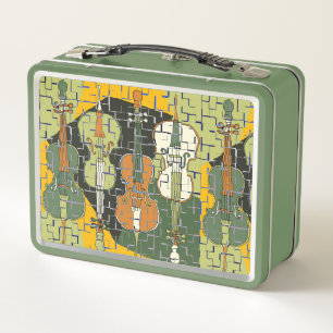 Broken Cello Pattern  Metal Lunch Box