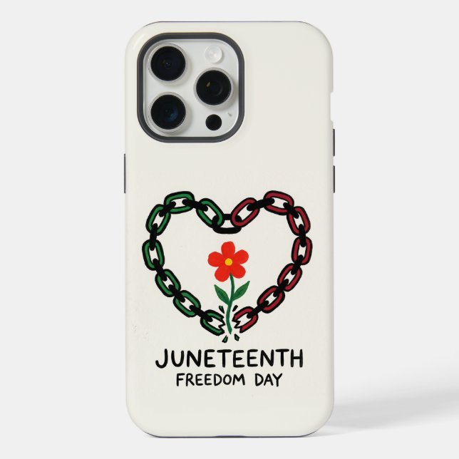 Broken Chain Heart Juneteenth Art iPhone Case (Back)
