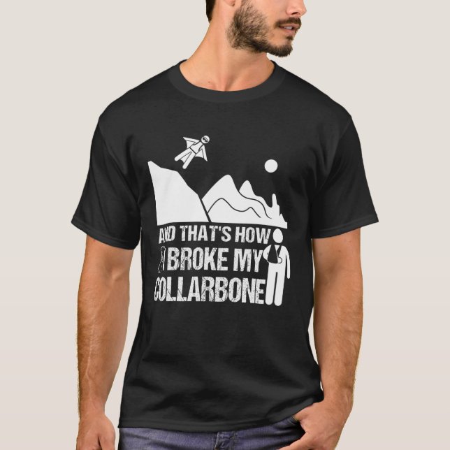 Broken Clavicle Wingsuit Funny Broken Collarbone S T-Shirt (Front)