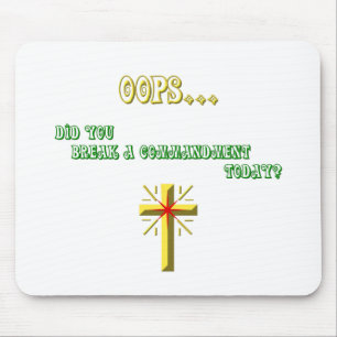 Broken Commandment Christian Mouse Mat