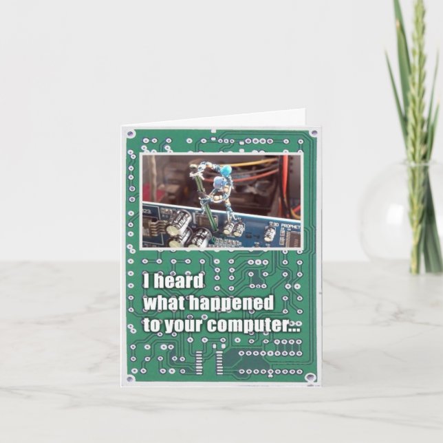 Broken Computer Sympathy Card (Responsible) (Front)