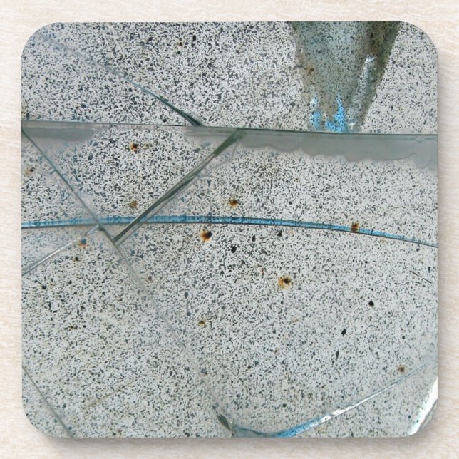 Broken Cracked and Dirty Glass Coaster (Front)