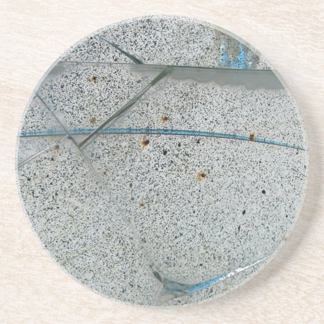 Broken Cracked and Dirty Glass Coaster (Front)