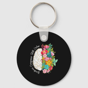 Broken crayon colour mental health awareness brain key ring