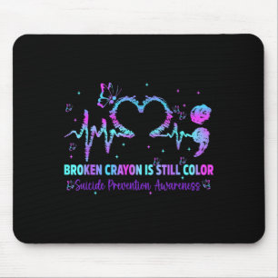 Broken Crayon Colour Suicide Prevention Awareness Mouse Mat