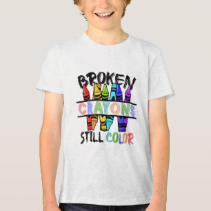 Broken Crayons Still Colour - Mental Health Awaren Tri-Blend Shirt