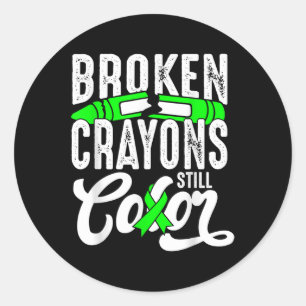 Broken Crayons Still Colour Mental Health Awarenes Classic Round Sticker