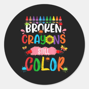 Broken Crayons Still Colour Mental Health Awarenes Classic Round Sticker
