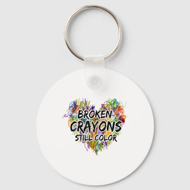 Broken Crayons Still Colour Mental Health Awarenes Key Ring (Front)