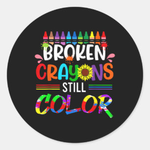 Broken Crayons Still Colour Mental Health S Awaren Classic Round Sticker