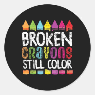 Broken Crayons Still Colour Mental Health S Awaren Classic Round Sticker