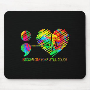 Broken crayons still colour semicolon prevention mouse mat