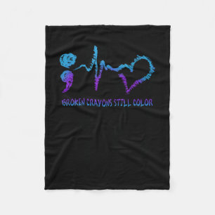 Broken Crayons Still Colour Suicide Prevention Awa Fleece Blanket