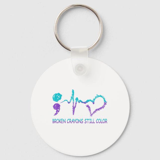Broken Crayons Still Colour Suicide Prevention Men Key Ring (Front)