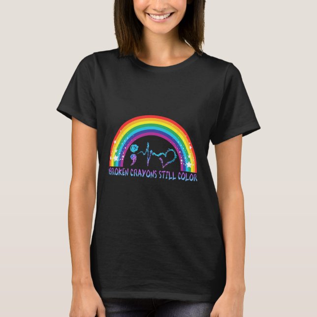 Broken Crayons Still Colour Tee Suicide Prevention (Front)