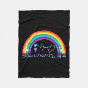 Broken Crayons Still Colour Tee Suicide Prevention Fleece Blanket