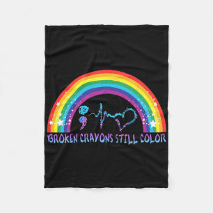 Broken Crayons Still Colour Tee Suicide Prevention Fleece Blanket